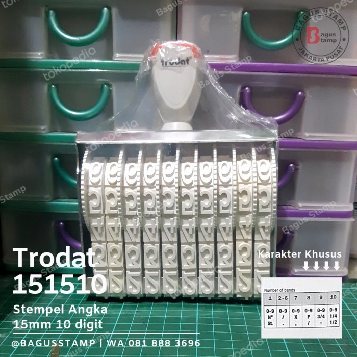 

Stempel Manual Angka 10 Digit 15mm Trodat 151510 ORIGINAL
