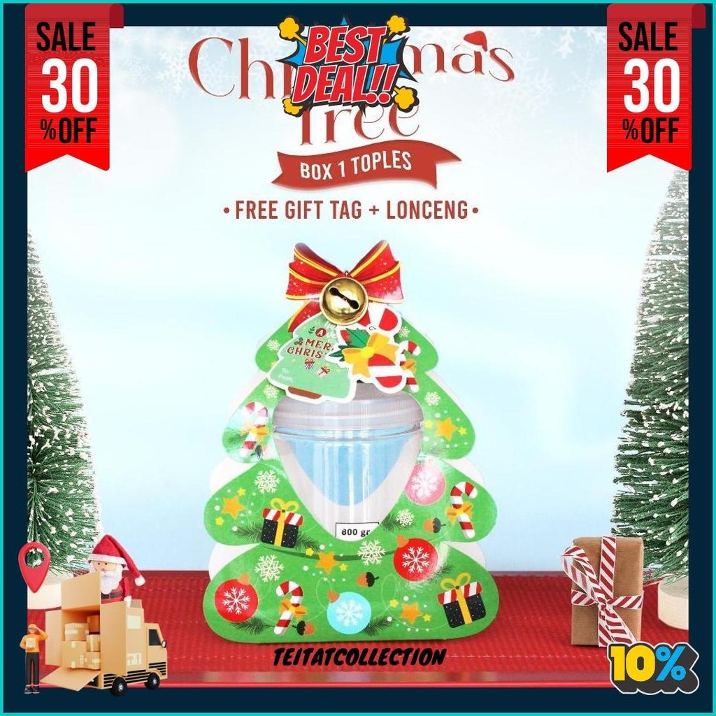 

10 Pcs Box Natal - Christmas Tree 1 Toples Uk 15X9X22 Cm Promo