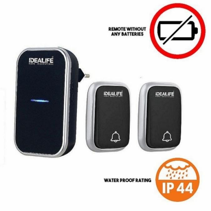 

TERSEDIA BEL PINTU WIRELESS IDEALIFE IL295S KINETIK 2 REMOTE DOOR BELL IL 295S