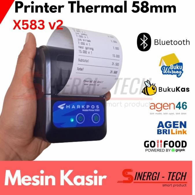 PRINTER THERMAL BLUETOOTH MINI 58mm SPX583 V2 CETAK STRUK BENSIN KASIR