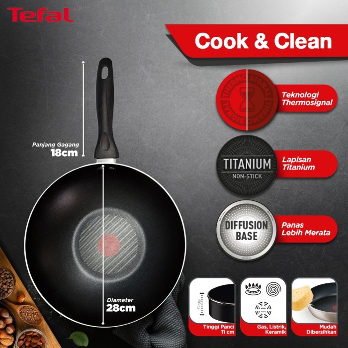 Tefal Cookware Set Wajan 2PCS Series Cook & C / Pan Anti Lengket