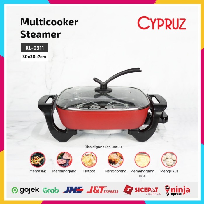 KL-0911 Multicooker + Steamer / Wajan Marble Listrik + Kukusan