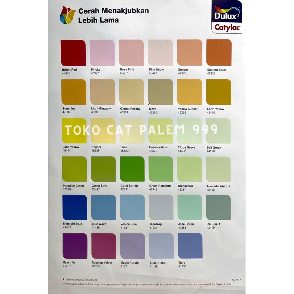 Cat Tembok Interior Dulux Catylac Putih 1501 / Warna CATALOG 25kg Pail