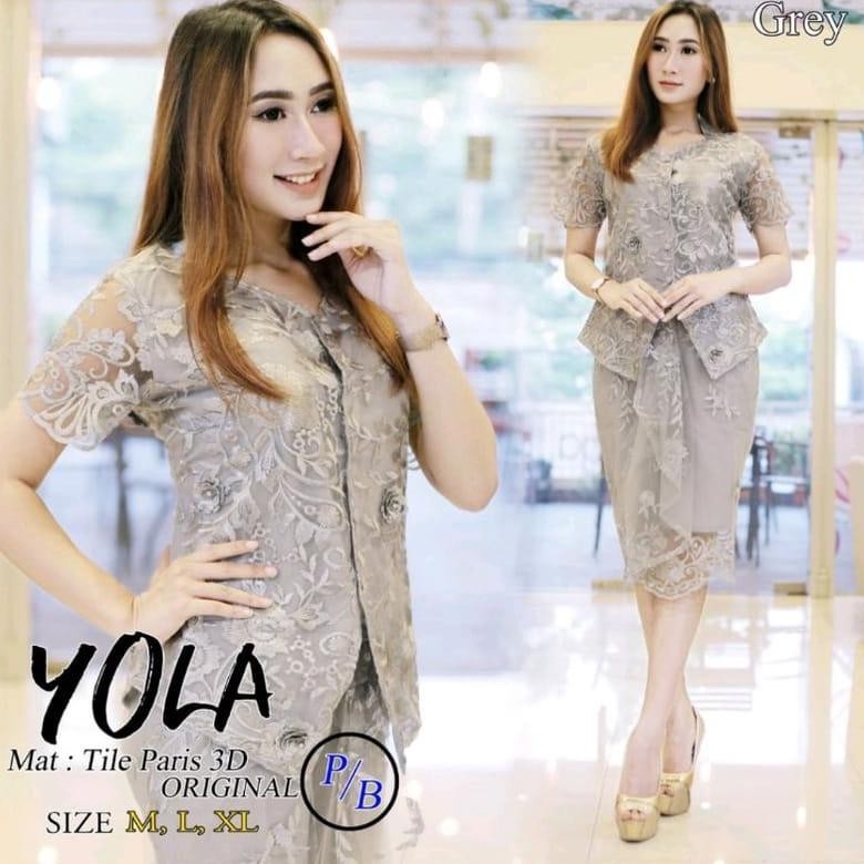 WTYU ATASAN KEBAYA BROKAT YOLA / BAJU KONDANGAN LEBARAN / GAMIS BROKAT TILE MEWAH REMAJA TERBARU 202