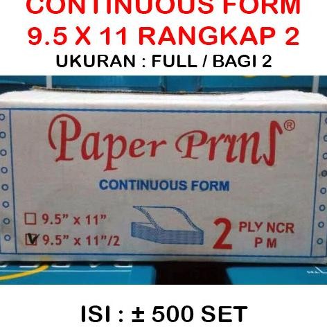 

NEW Continuous Form Paper Print 9x11 2 ply