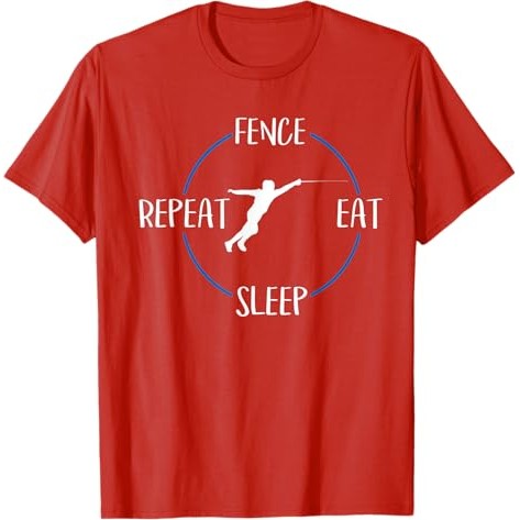 Custom！Kaos lovers Fence Eat Sleep Repeat Gift For Fencers & Fencing Lovers Matching couple Ins tren