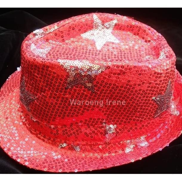 Topi Fedora Manik/Topi Fedora Bling Bling/Topi Fedora Bling Sier