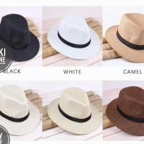 Topi Fedora Lebar Besar Pantai Pria Wanita Panama