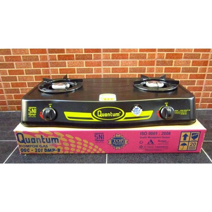 Quantum QGC-201 DMPB Kompor Gas 2Tungku+ Selang Regulator-Paket Hemat