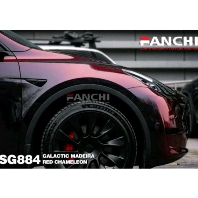 

BEBAS ONGKIR - ROL Sticker FANCHI SG884 Madeira Red Chameleon Moonlight Red 50cm ROLL