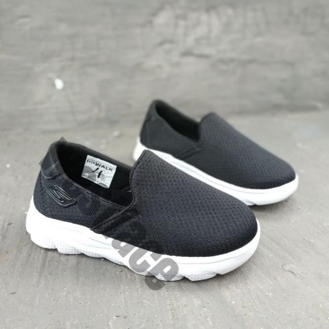 SEPATU ANAK SKECHERS GO WALK SLIP ON KIDS HITAM MADE IN VIETNAM