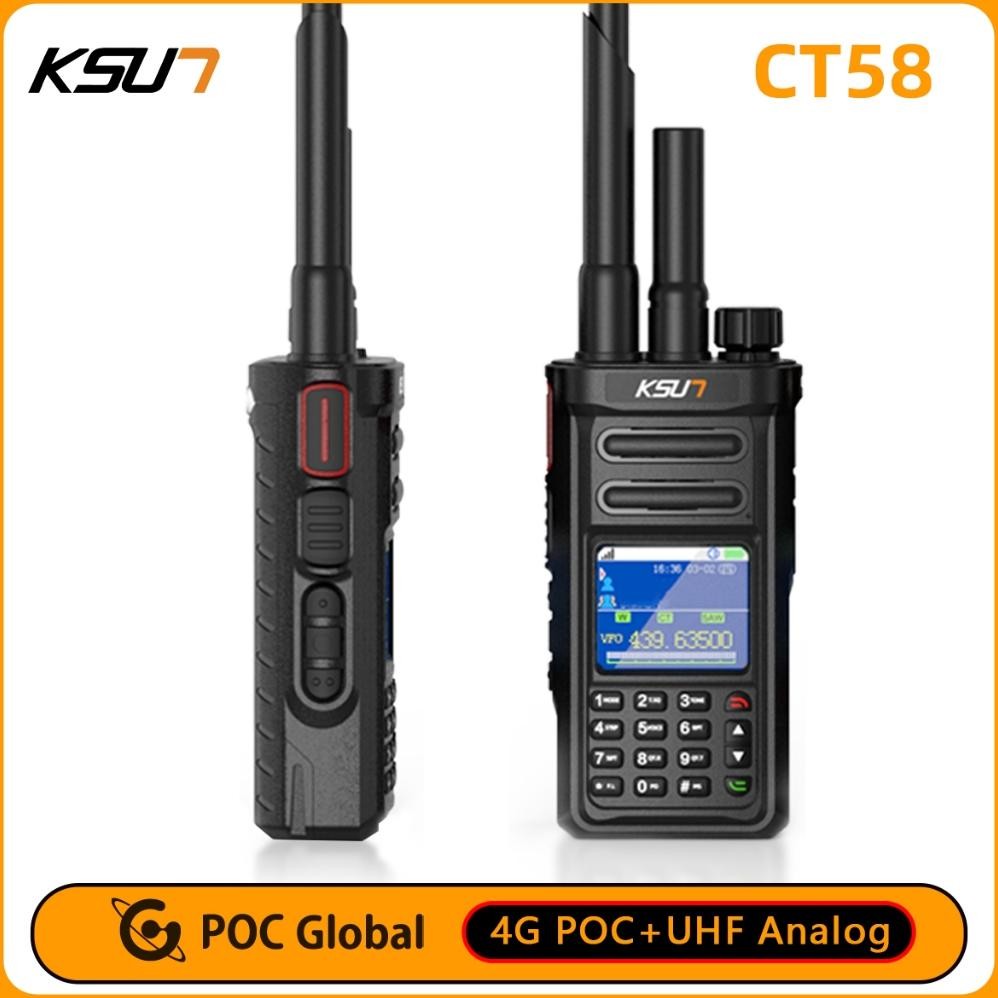 Kons Ht Ksun Poc+Analog Dual Mode Handy Talky Jarak Jauh 0 Km Ht 9800 Mah Walkie Talkie 4G Ht Ct58