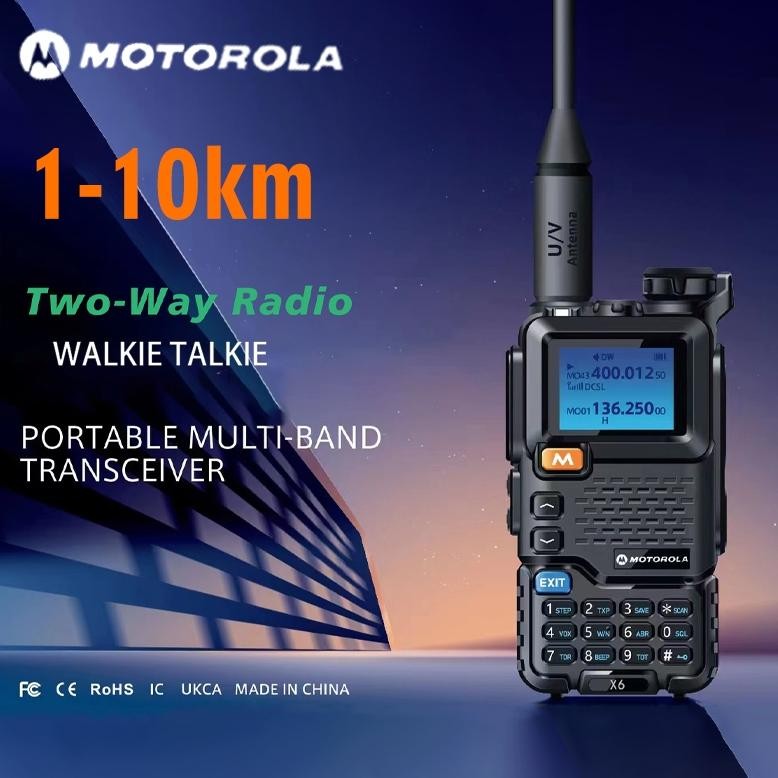 Dim K Headset Gratis Ht  Motorola X6 Walkie Talkie Kisaran Panjang 10Km Dual Band Dua Arah Radio 10W