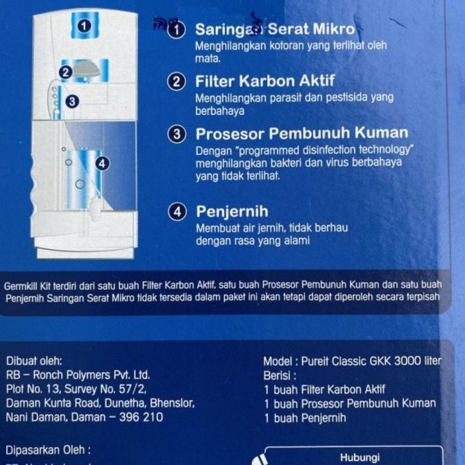 Filter Germ Kill Kit Pure It 3000 Liter