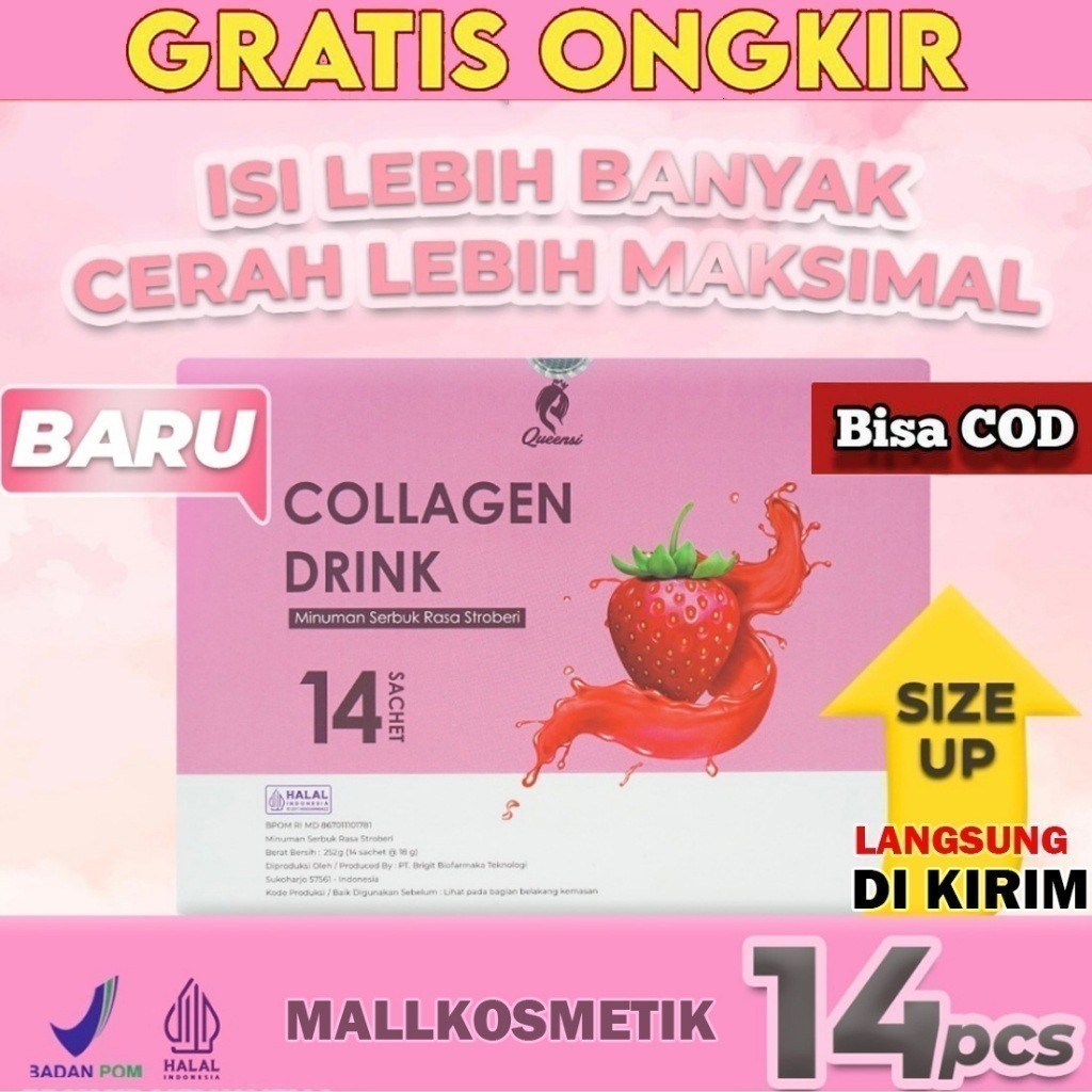 Collagen) [Promo Harga] Queensi Collagen Drink 100% Bpom Queensi Minuman Kolagen Minuman Pencerah