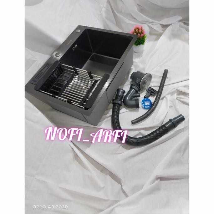 bak cuci piring 1 lubang/UK 60 x 45 cm /Kitchen sink/wasfafel hitam