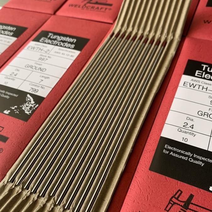 Jarum Las Argon Tungsten 2.4Mmx175 Weldcraft Tungsten Argon Per 10Pcs  Ready