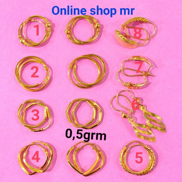 ANTING ANAK EMAS 300/375/420 ANTING GIPSI BOLA 0,5GRAM.