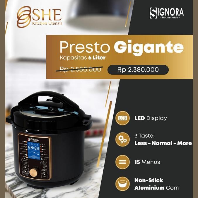 Presto Gigante Signora Pressure Cooker 6 L