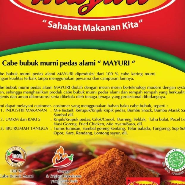

Bubuk Cabe Mayuri 1Kg Khusus Gosend Grab Instan