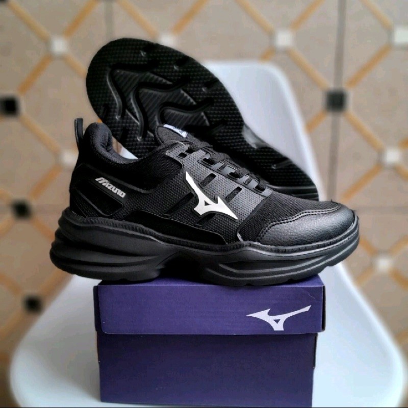 sepatu running MIZUNO BLACK pria/wanita terbaru