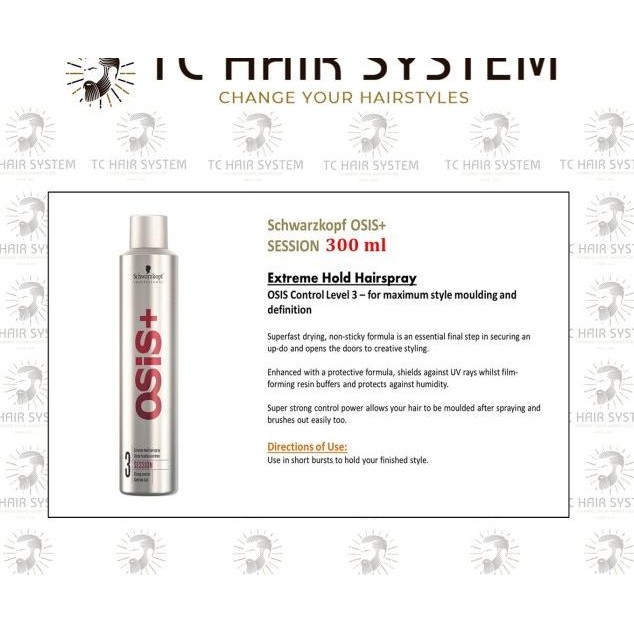 Schwarzkopf Osis+ 3 Hairspray Session 300 Ml