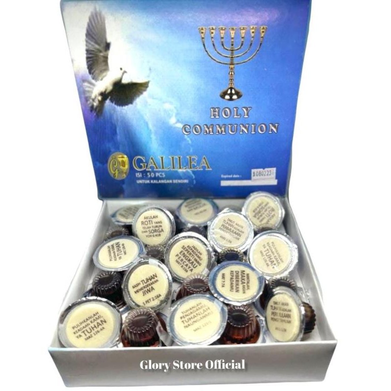 

Anggur Perjamuan Kudus + Hosti Ayat Premium dalam satu kemasan isi 50 DS10