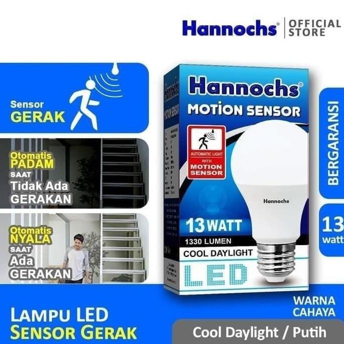 

TERSEDIA LAMPU LED HANNOCHS MOTION SENSOR 13W 13 WATT DETEKSI GERAKAN