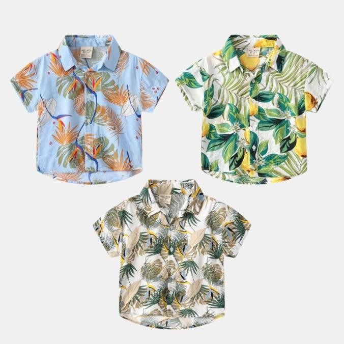 Hawai Shirt | Baju Pantai Anak | Kemeja Lengan Pendek Anak Laki Laki