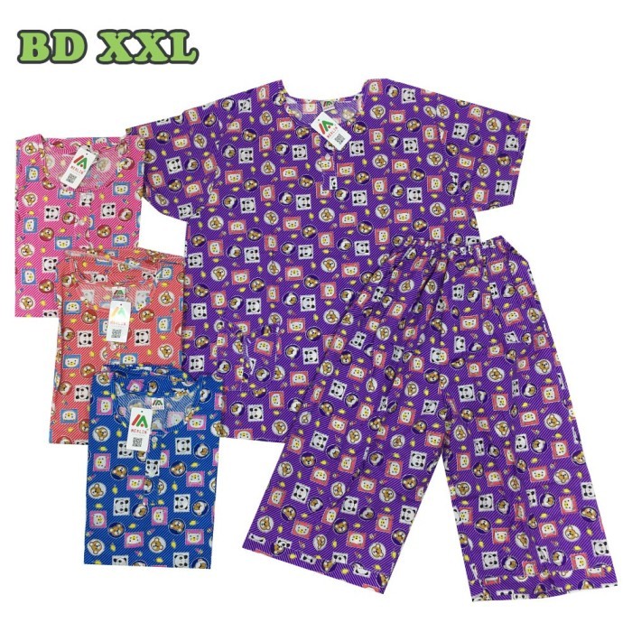 TERBARU Grosir 1 seri Baju Tidur Merlin Katun BabyDoll XXL 5 pilihan motif PROMO