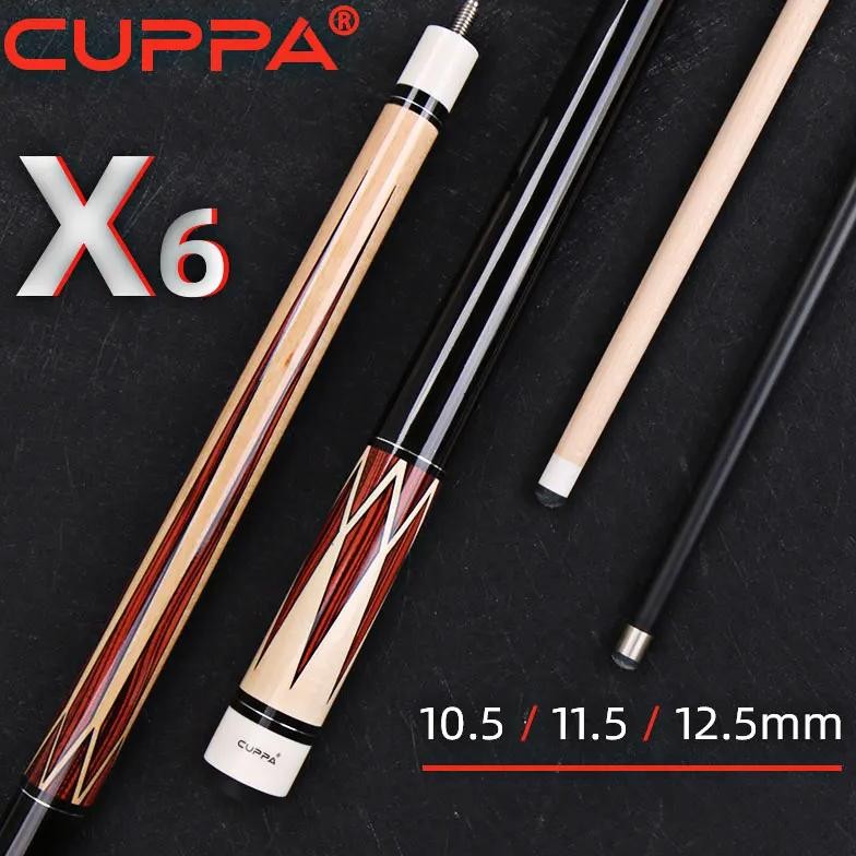 cuppa x6 professional pool cue billiard cue maple shaft america nine ball arm 1/2 split stick wraple