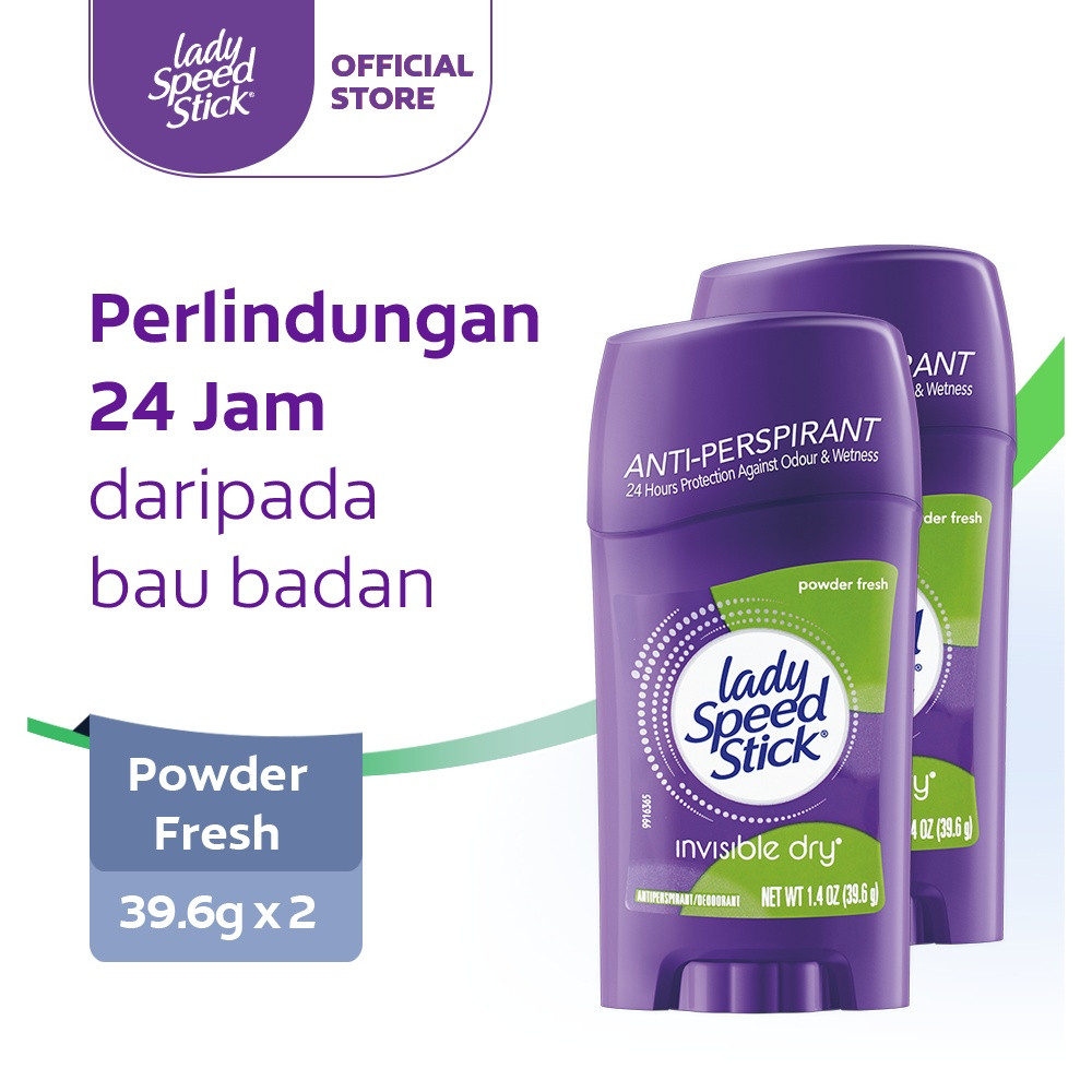 Lady Speed Stick Deodoran/Deodorant Anti-Perspirant Powder Fresh 39.6g (2pcs)