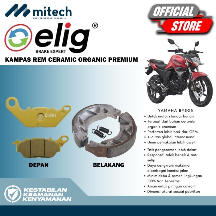 Elig Kampas Rem Depan & Belakang Motor Yamaha Byson - SCM-Y14B & EM049