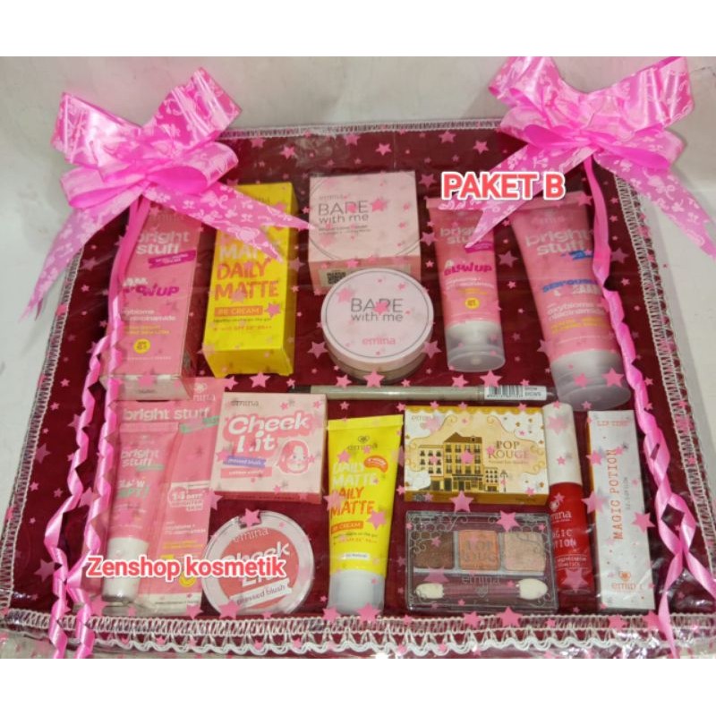 EMINA PAKET SESERAHAN/HANTARAN NIKAH/BINGKISAN PAKET MAKE UP KOSMETIK