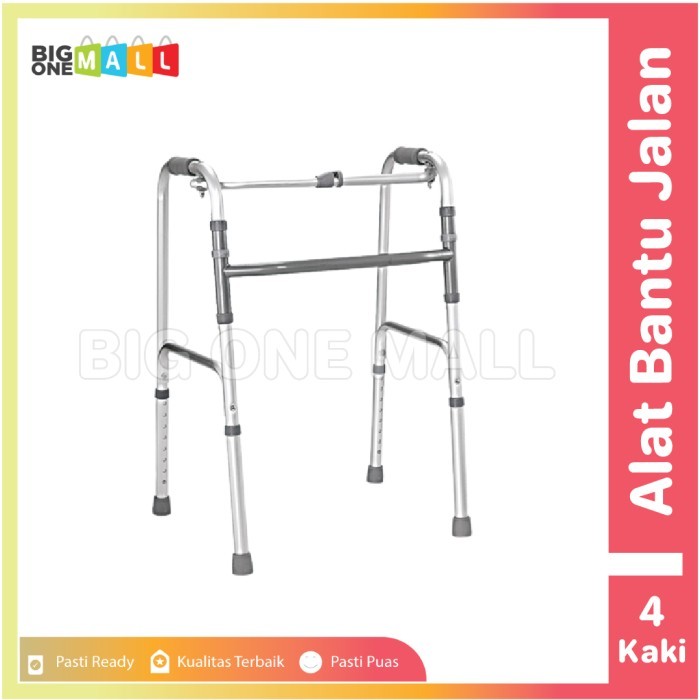 Terbaru Tongkat Walker 4 Kaki, Alat Bantu Jalan Lansia Manula, Tongkat Lipat