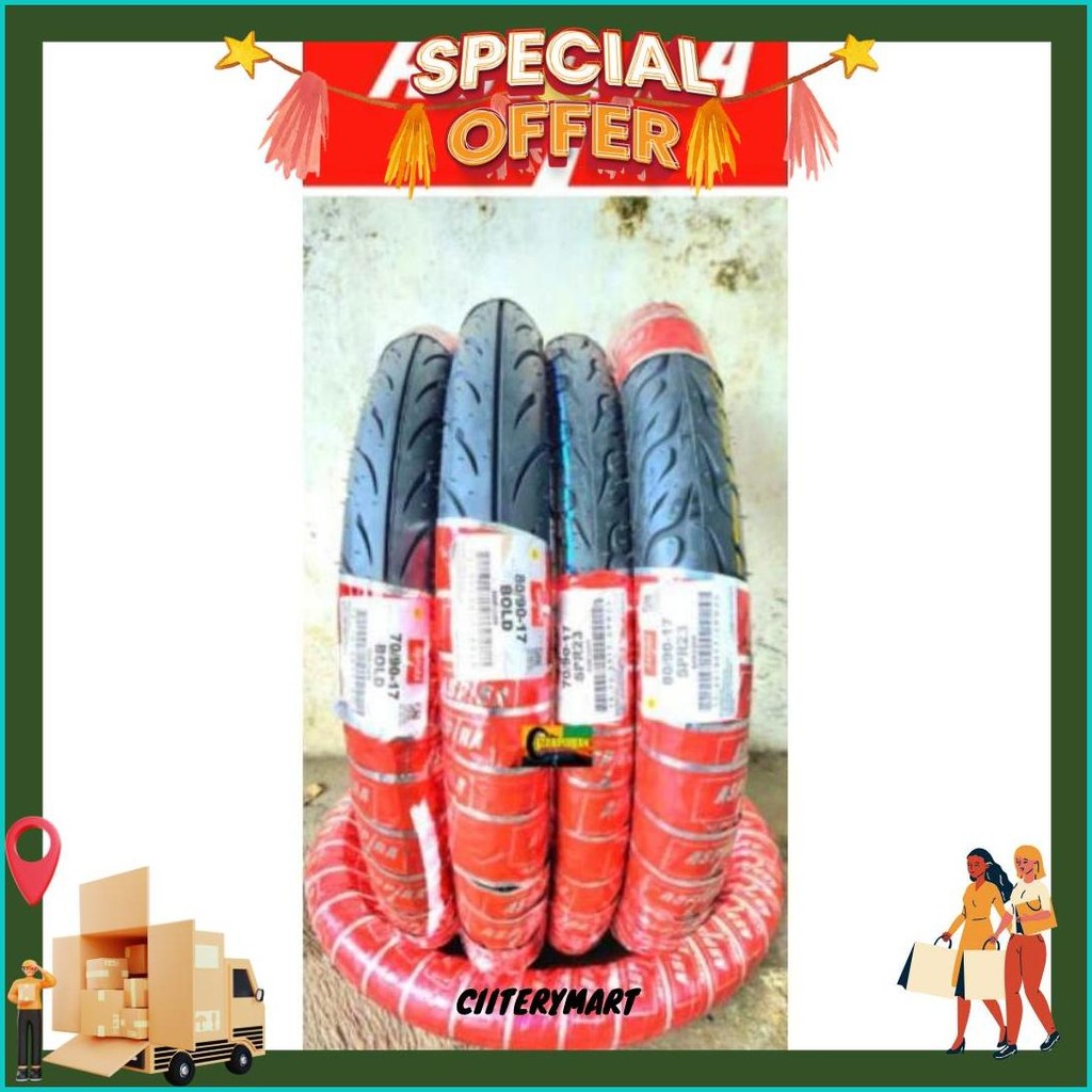 Ban Aspira 70/90-17 Ban 80/90-17 Ban Luar Ring 17 Ban Montor Bebek Honda Supra Revo Vega Jupiter Sma