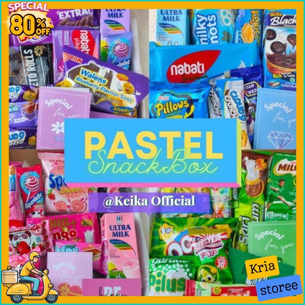 

Pastel Snack Box | Kado Jajan Hampers Snackbox Hadiah Wisuda Ultah Cewek Gift Pink Ungu Hijau Biru Kado Valentine Hampers Valentine (Lagi Diskon)
