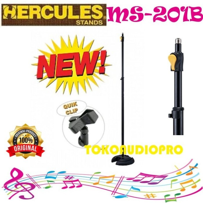 Stand Hercules MS201B PLUS Round Base Straight Microphone Stand MS-201