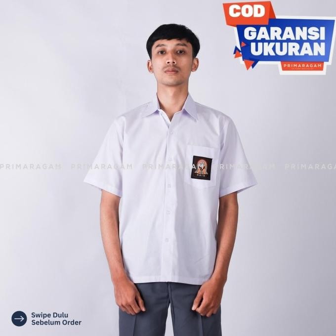 Kemeja sma pendek seragam sma baju seragam sma putih pendek sma-004