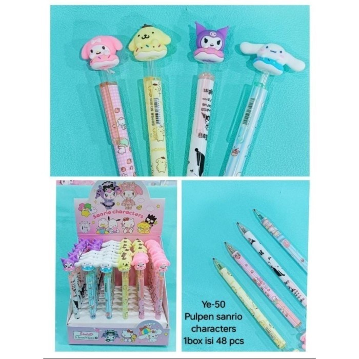 

Ready BACA DESKRIPSI!! (48pc) GROSIR PEN GEL model CETEK KLIK SANRIO