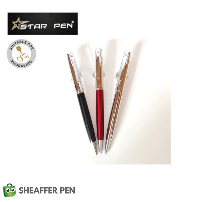 

Ready Star Pen Star Stainless Steel Full Chrome Trim Ballpoint