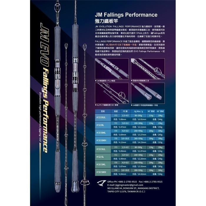 Jigging Master 50BMH Evolution Fallings Performance Jigging Rod PE5-10 Joran OH
