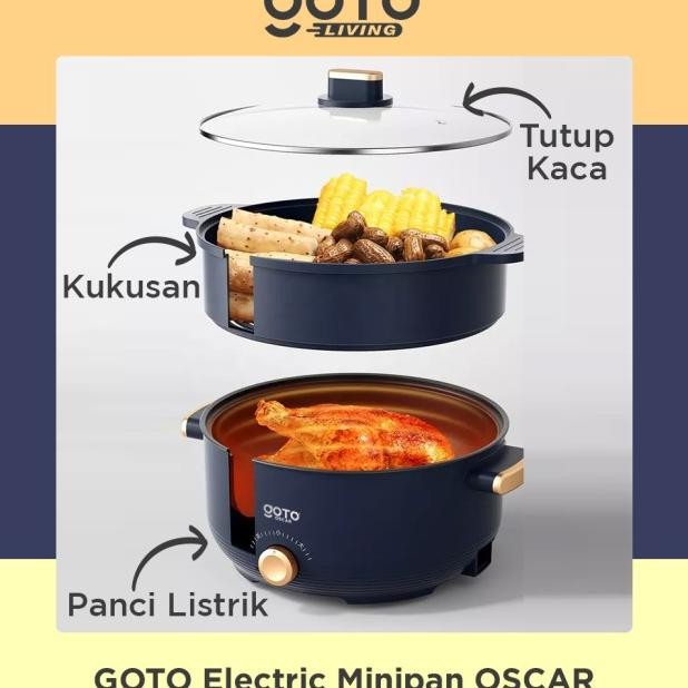 Goto Oscar Panci Listrik Elektrik Fry Pan 3L Goreng Kukus Serbaguna