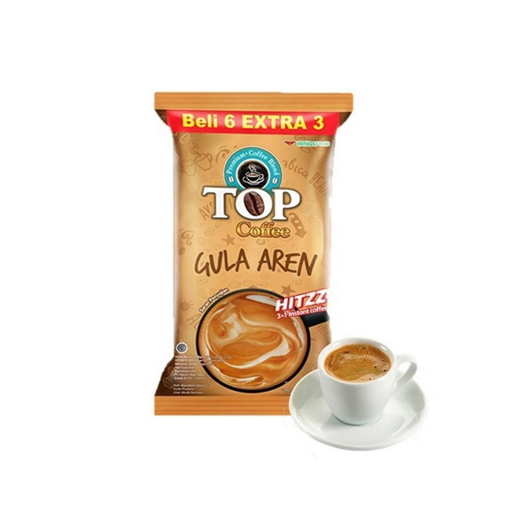 Top Coffee Kopi Instan Gula Aren Pack 22 gr isi 6 + 3 pcs x3 - Gambar 2