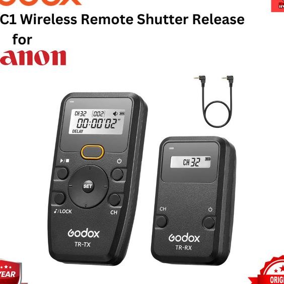 Godox Tr-C1 Wireless Remote Shutter Release Intervalometer For Canon Camera 90D 80D 77D 70D 60D 800D