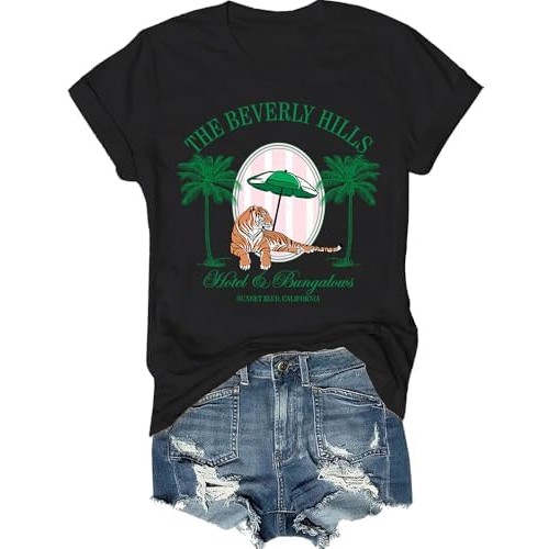 JIONOCY The Beverly Hills T-Shirt, Beverly Hills Hotel Tee, The Beverly Hills Hotel and Bungalow T-S