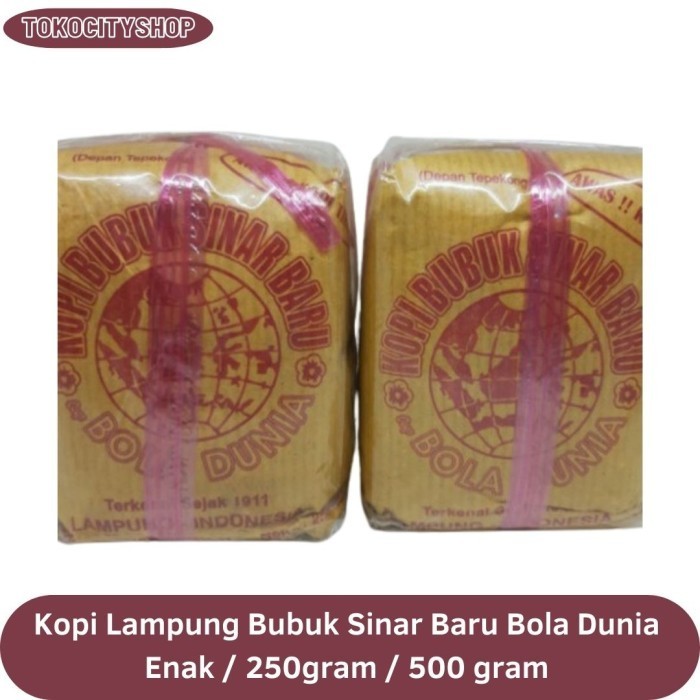 

Kopi Lampung Bubuk Sinar Baru Bola Dunia Enak / 250gram / 500 gram