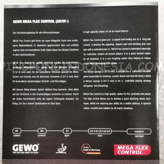 GEWO Mega Flex Control - Karet Pingpong Rubber Tenis Meja Bet Bat