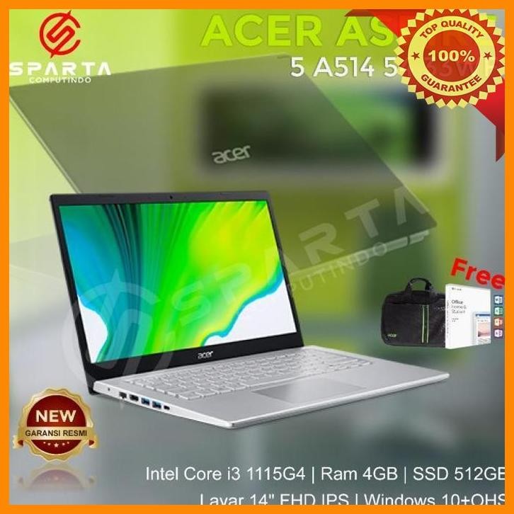 (CVS) LAPTOP ACER ASPIRE 5 A514 54 33WF CORE I3 RAM 4 GB NEW BERKUALITAS