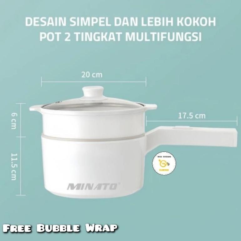 Panci Listrik Serbaguna Minato M-P600 / Anti Lengket Multifungsi (2In1) 1.8Liter Minato M-P600 / 20C
